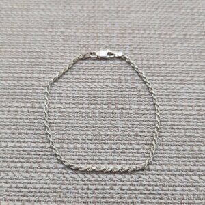 7 Inch Sterling Silver Unisex Simple Braided Chain Bracelet A5702
